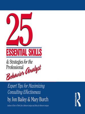 cover image of 25 Essential Skills and Strategies for the Professional Behavior Analyst